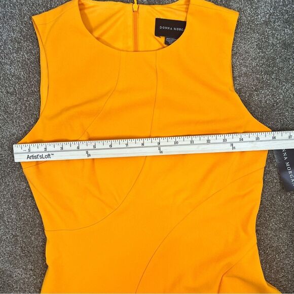 Donna Morgan Hartley Fit Flare Short Dress Orange Crepe Sleeveless Size 2 NWT - Picture 9 of 16